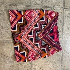 Pink patterned mini skirt